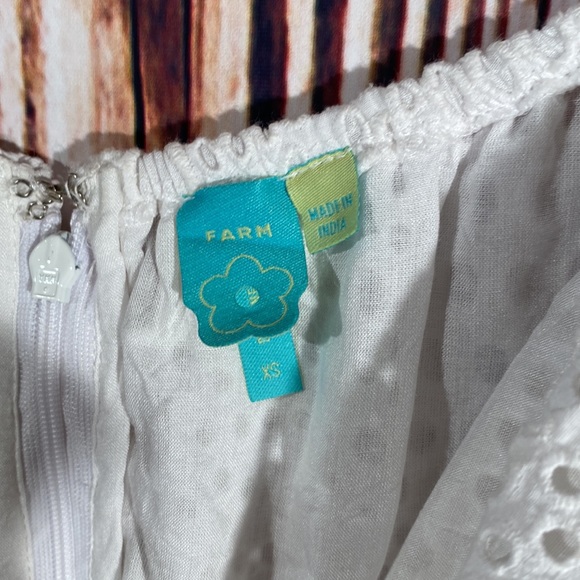 FARM RIO Anthropologie White Cotton Eyelet Off Shoulder midi dress women size XS - Picture 9 of 12